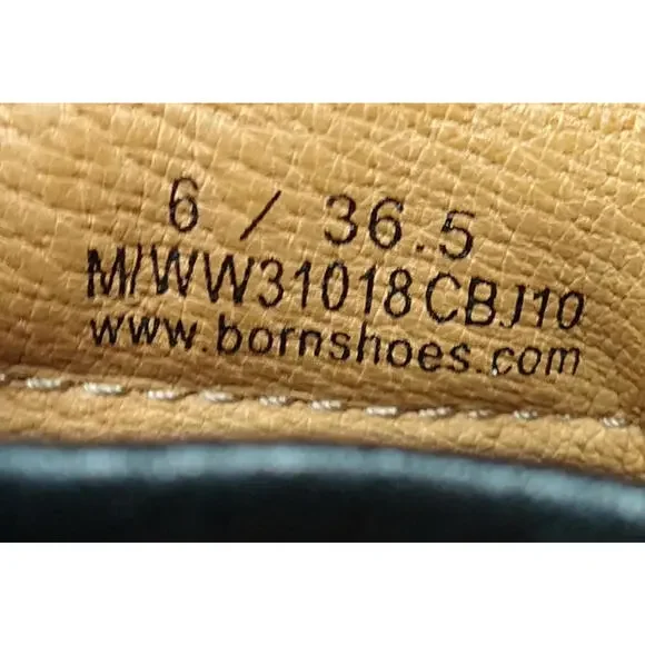 BORN Women's 6 Black Leather Slip-on Comfort Heeled Mule Clog Shoes - Picture 8 of 9